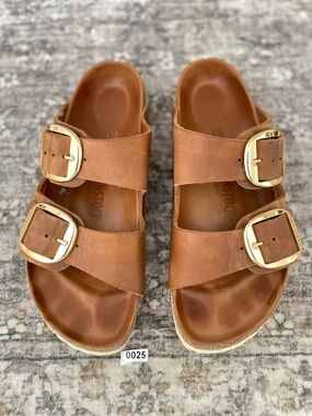 Birkenstock Arizona Big Buckle Cognac Oiled Leather Brown Leather size 39